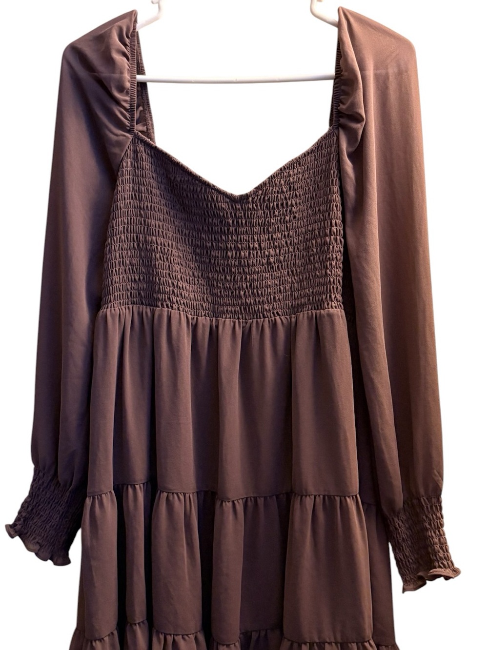 Women’s Mauve Smocked Tiered Long-Sleeve Top